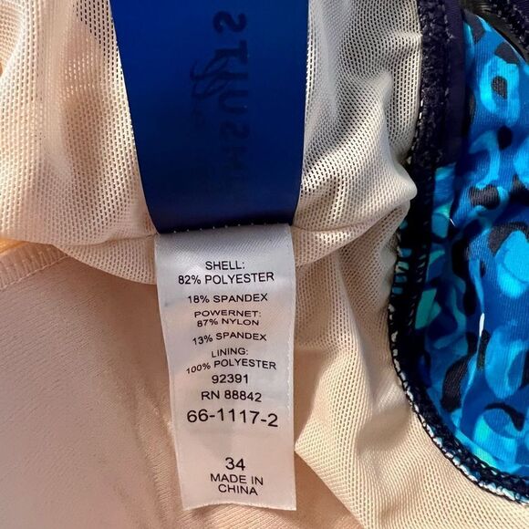 SWIMWUITS FOR ALL ONE PIECE NAVY WITH BUBBLE PRINT SWIMSUIT SIZE 34. - Picture 4 of 8